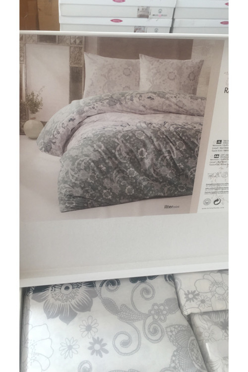 Kristal Ranforce Kutulu Nevresim Takımı Çift Kişilik İlter Mint