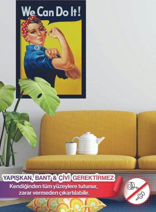 We Can Do It! Yapışkansız Statik Tutunan İnovatif Sihirli Akıllı Kağıt Poster