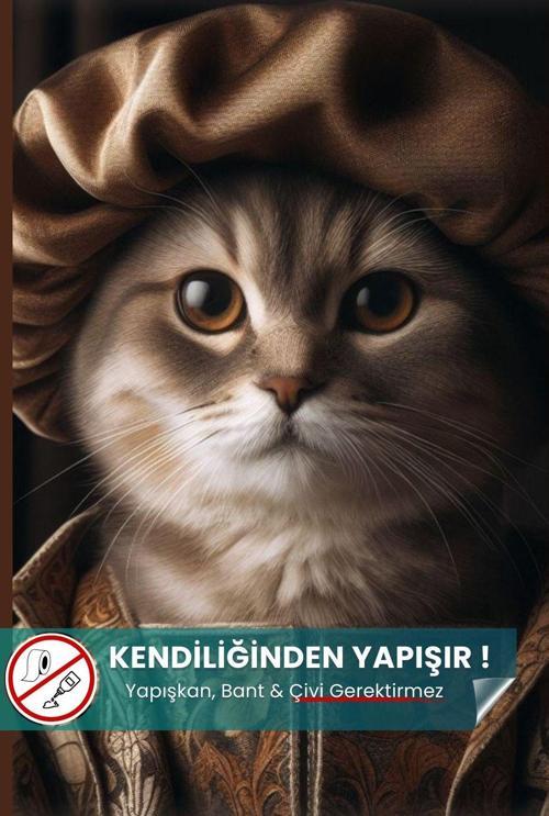 British Kedi Poster, Yapışkansız Premium Baskı Statik Poster, British Shorthair, Yapay Zeka Tasarım