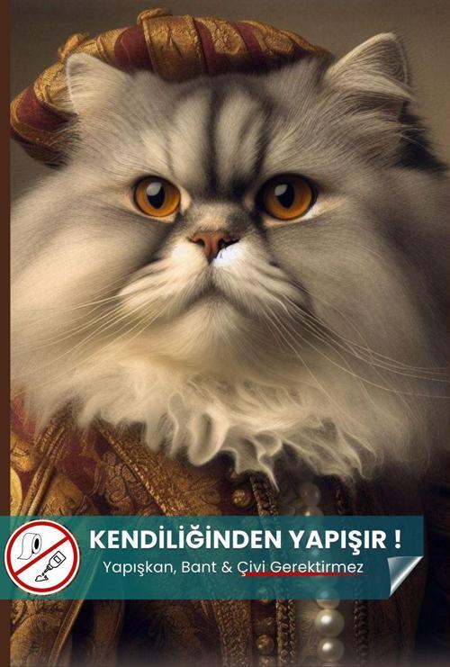 İran Kedisi Posteri, Soylu Kedi Posteri, Yüksek Çözünürlüklü Akıllı Kağıt Poster,Yapay Zeka Tasarım