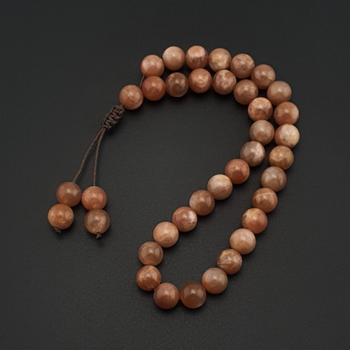 Doğal Taş 8Mm Güneş Taşı 33Lü Tesbih, Erkek Hediye, El Yapımı Tesbih