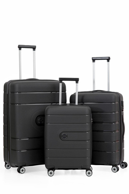 5247 POLİPROPİLEN KIRILMAZ 3 LÜ VALİZ SETİ BÜYÜK ORTA KÜÇÜK