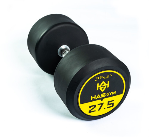 HASGYM 27,5 KG Kauçuk Kaplı Profesyonel Olimpik DUMBBELL ( Dambıl )
