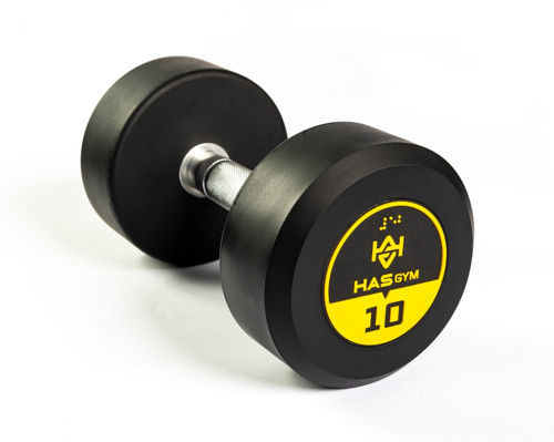 HASGYM 10 KG Kauçuk Kaplı Profesyonel Olimpik DUMBBELL ( Dambıl )