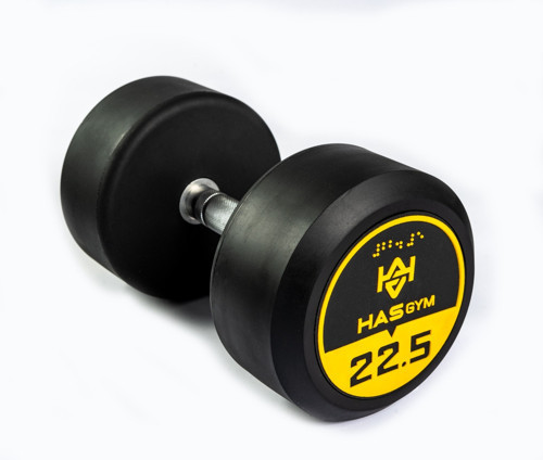 HASGYM 22,5 KG Kauçuk Kaplı Profesyonel Olimpik DUMBBELL ( Dambıl )