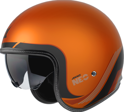 Motosiklet Kaskı Retro Güneş Vizörlü Hornet S Sv Neo C4 Mat Turuncu Motorcu Kask