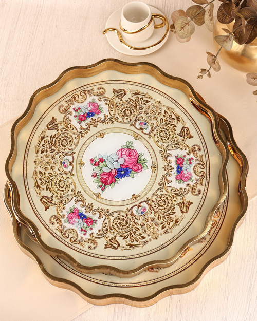 Royal Charme Sarissa 2’li Dekoratif Tepsi 36 & 40 cm Yaldızlı