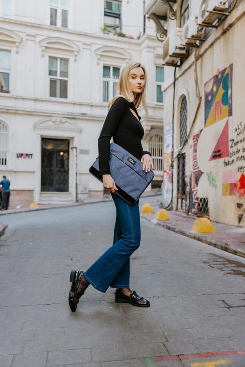 15.6 Inch Dark Blue Paints Macbook- Laptop Bag