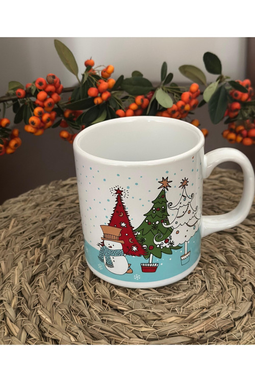 Noel Baba Figürlü Yılbaşı Özel Seramik Kupa/Bardak