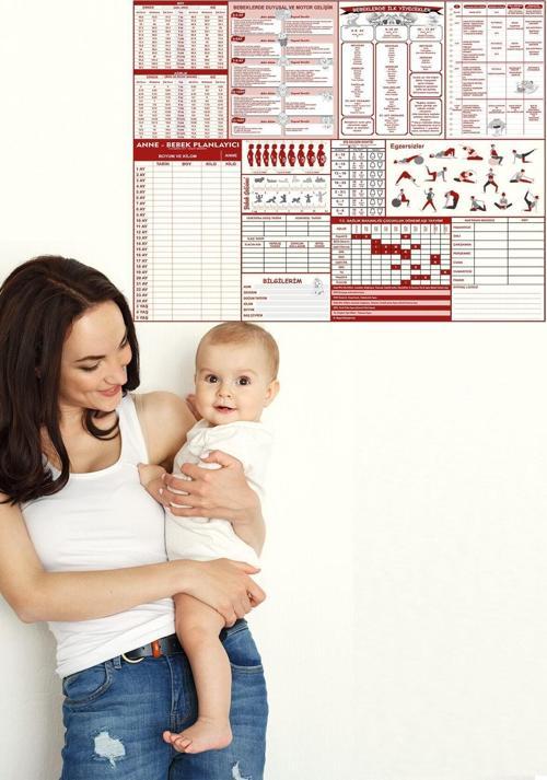 Anne Bebek Gelişim Planlayıcı - Kendiliğinden Tutunan Yapışkansız Tutunan Akıllı Kağıt Yazı Tahtası