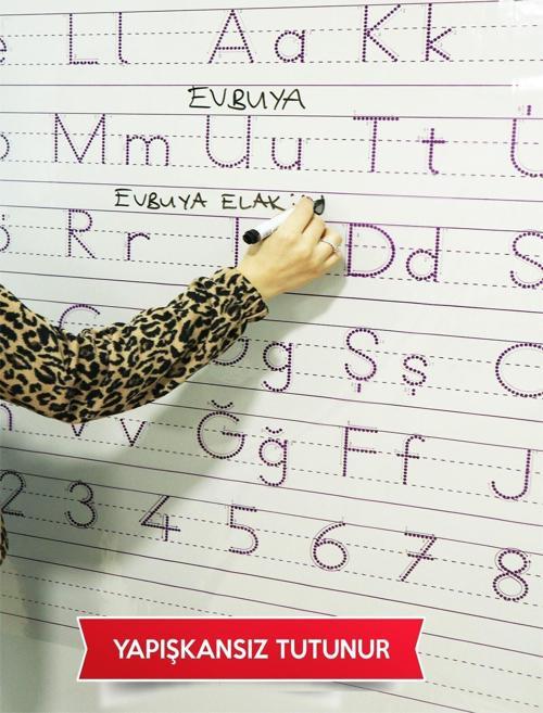 Harfli Elakin - Kendiliğinden Tutunan, Statik, Yapışkansız Sihirli Akıllı Kağıt Yazı Tahtası Pano