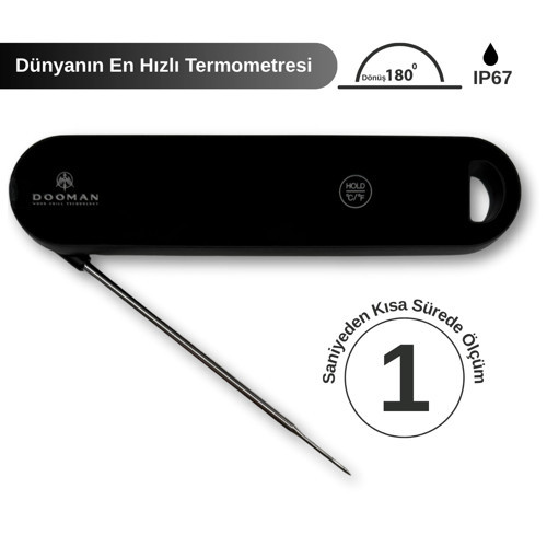 Dooman Ultra Hızlı Et ve Sıvı Sıcaklık Ölçme Termometresi (1s'den Kısa)