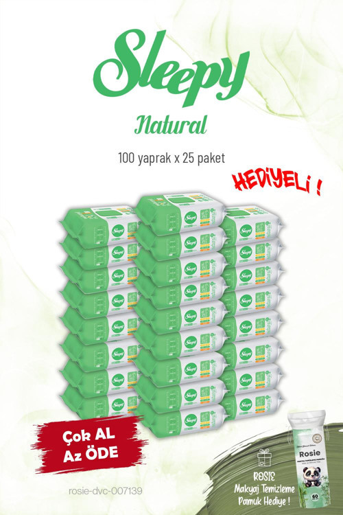 25'li Natural Kişisel Bakım Havlusu 100'lü ve Rosie