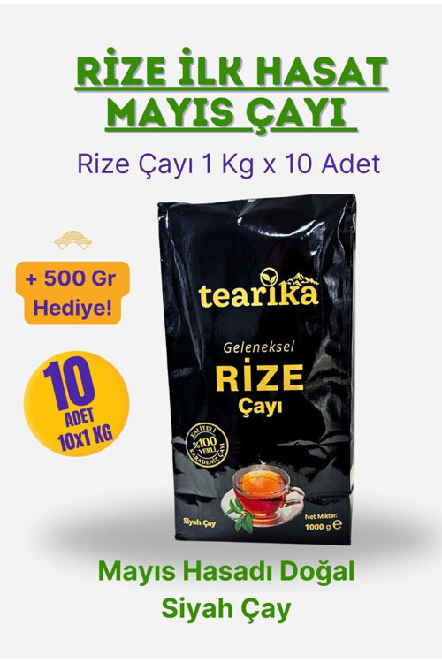 Geleneksel Rize Çayı 1 Kg x 10 Adet – Mayıs Hasadı Doğal Siyah Çay + 500 Gr Hediye!