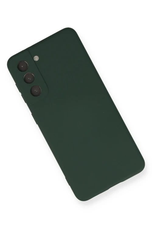 Newface Samsung Galaxy S21 Kılıf Nano İçi Kadife Silikon - Koyu Yeşil