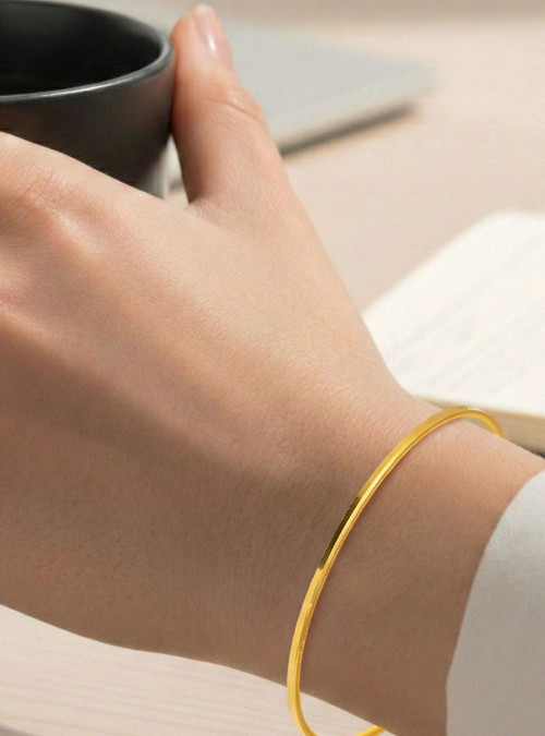 14 Ayar (585) Altın Ajda Bilezik - Modern Klasik Işıltılı Tasarım Bilezik