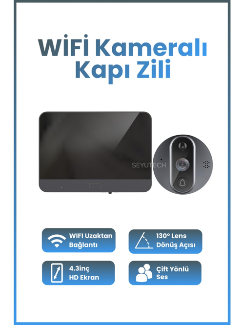 Harvox Wi-Fi Kameralı Kapı Zili – 1080p Akıllı Kablosuz Görüntülü Kapı Zili, 130° Geniş Açı, Uzaktan Kontrol