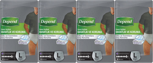 Emici Külot Pants Hasta Bezi L - Büyük - Large Erkek 32 Adet (4PK*8)