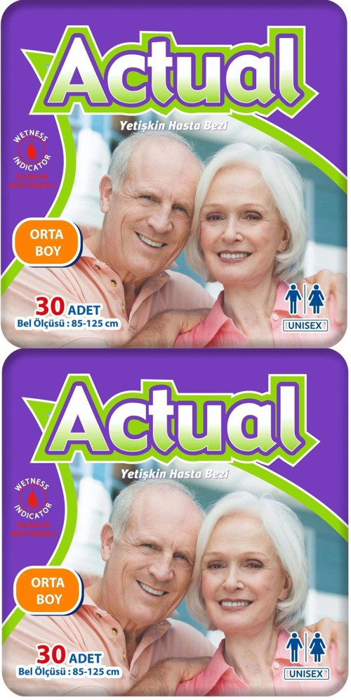 Yetişkin Hasta Bezi Bel Bantlı M - Medium - Orta 60 Adet (2PK*30)