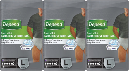 Emici Külot Pants Hasta Bezi L - Büyük - Large Erkek 24 Adet (3PK*8)