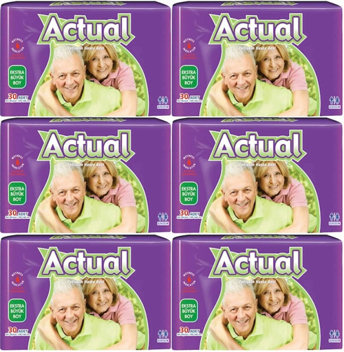 Yetişkin Hasta Bezi Bel Bantlı XL - Ekstra Büyük - Extra Large 180 Adet (6PK*30)