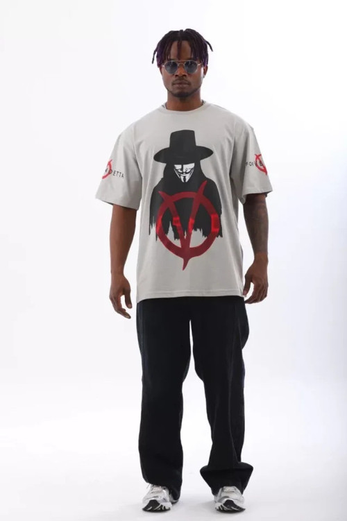 Unisex Oversize Baskılı Bisiklet Yaka TShirt