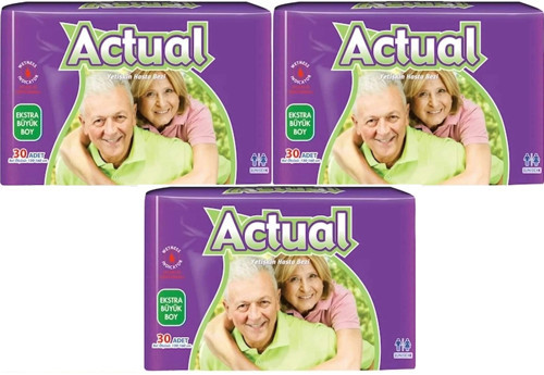 Yetişkin Hasta Bezi Bel Bantlı XL - Ekstra Büyük - Extra Large 90 Adet (3PK*30)
