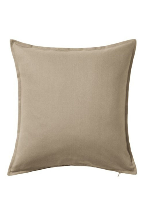 Minder Kırlent Kılıfı 50X50 Cm Bej Rengi Fermuarlı Yastık Kılıfı