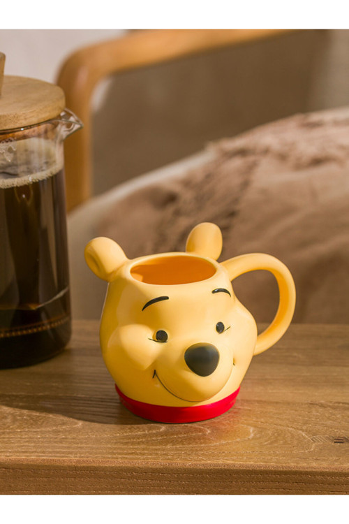 Sarı Winnie The Pooh Baskılı Seramik Kupa 343 Ml
