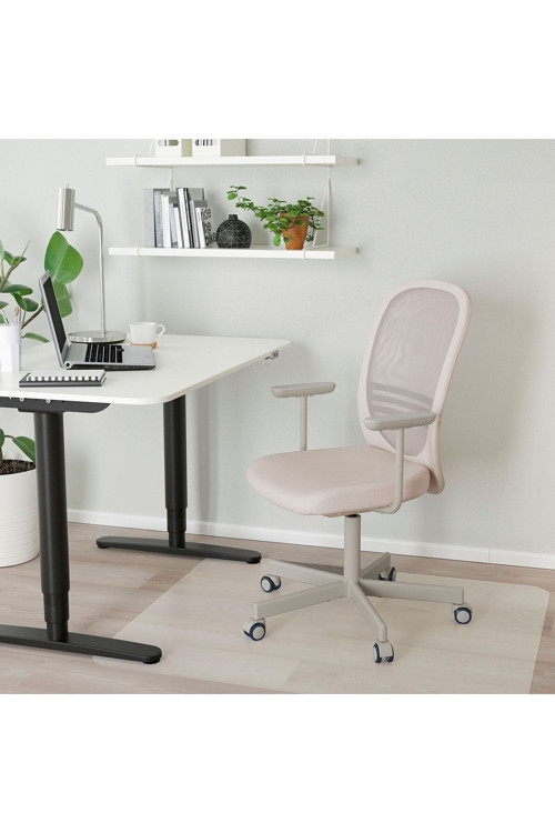 Ergonomik Çalışma Sandalyesi, Siyah-Bej, Kolçaklı