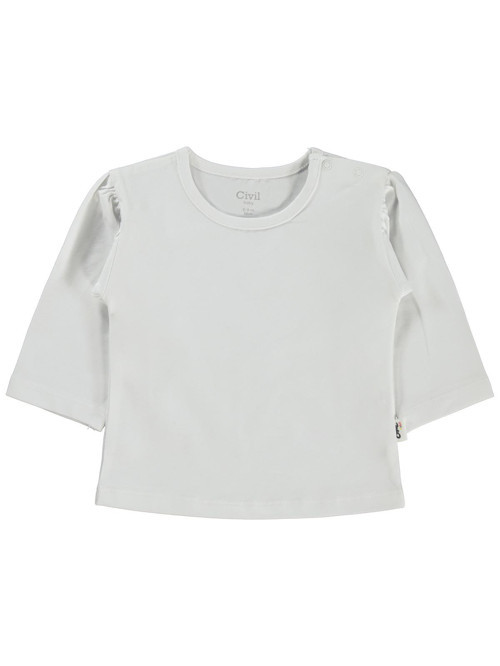 Düz Basic 6-18 Ay Sweatshirt - Ekru 6-9 Ay