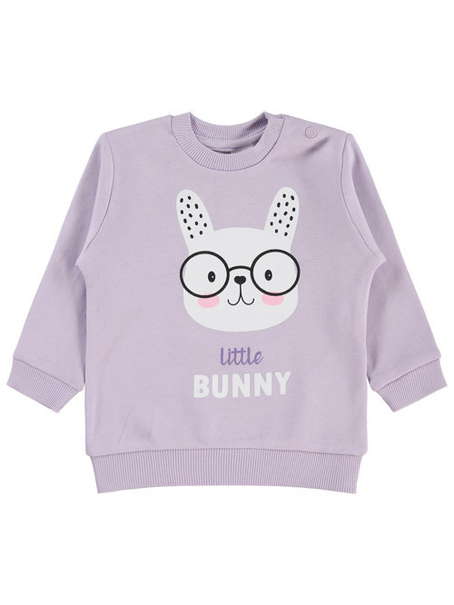 Little Bunny Baskılı 6-18 Ay Sweatshirt - Lila 12-18 Ay