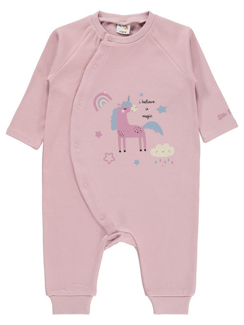 Unicorn Baskılı 6-18 Ay Tulum - Pembe 12-18 Ay
