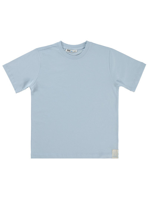 Basic Surf Etiketli 10-13 Yaş Tişört  - Mavi 10-11 Yaş