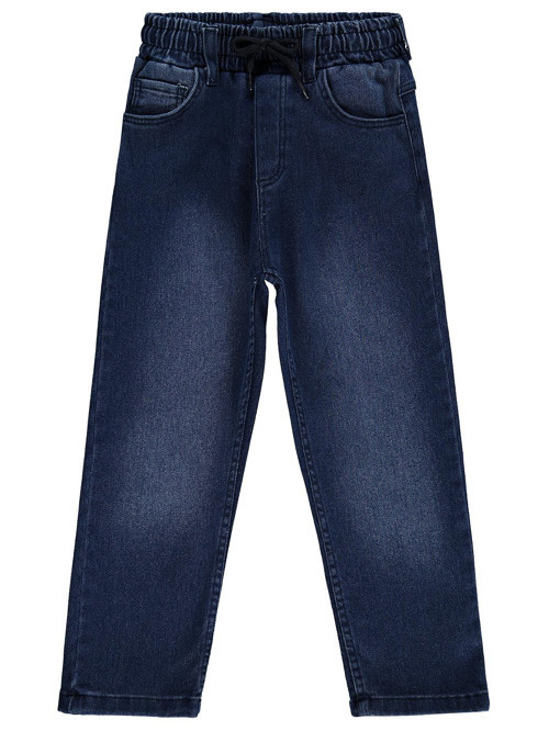 Beli Lastikli Jogger 6-9 Yaş Pantolon Kot - Mavi 9-10 Yaş