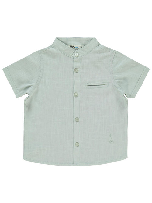 Yelken Nakışlı 2-5 Yaş Gömlek - Gri 3-4 Yaş