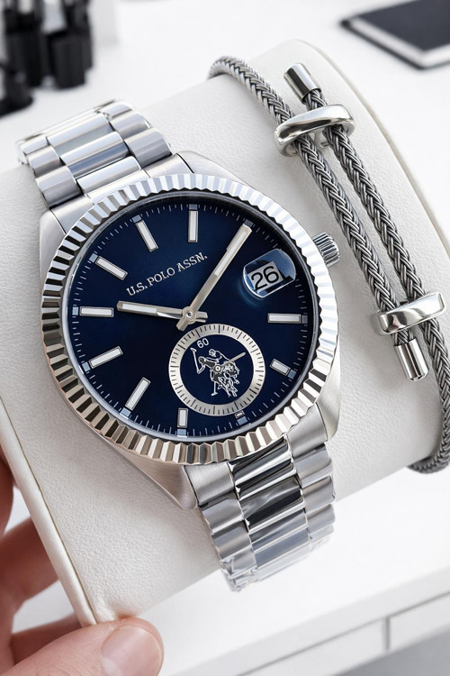 U.S.Polo Assn Çelik Kasa Ve Kordon 2 Yıl Garantili 3 Atm Suya Dayanıklı Erkek Kol Saati E.PA1148-02