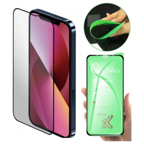 Apple İphone 12 Pro Max Ekran Koruyucu Seramik Nano Cam Esnek Tam Full Kaplayan Kırılmaz