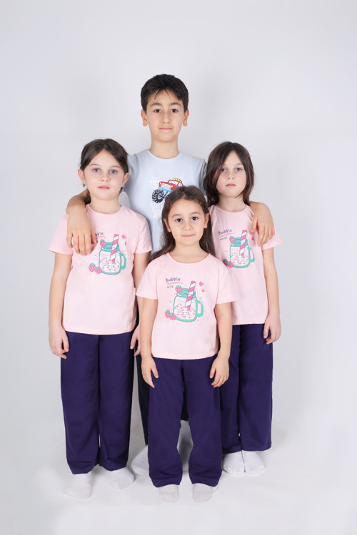Erkek Çocuk Pamuklu Kısa Kollu Baskılı Pijama Takımı