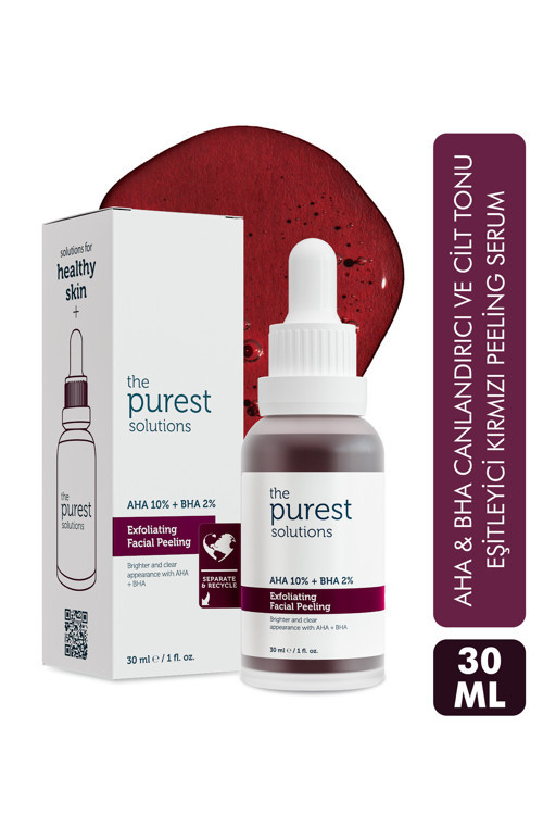 Aha & Bha Canlandırıcı & Cilt Tonu Eşitleyici Kırmızı Peeling Cilt Serumu 30 ml (aha 10% + Bha 2%)
