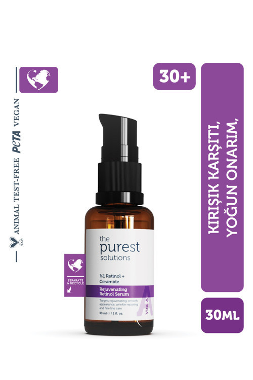 Kırışıklık Karşıtı, Onarıcı Retinol (a Vitamini) Gece Serumu 30 ml (1% Retinol + Ceramide)
