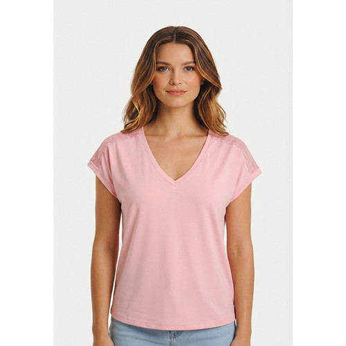 Onlfree Life S/S V-Neck Lace Top Jrs Kadın T-Shirt 15369294