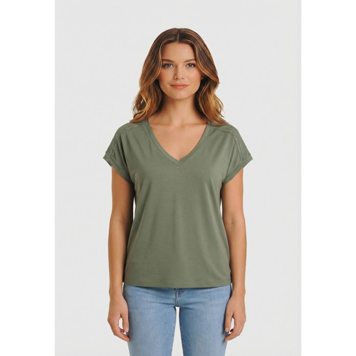 Onlfree Life S/S V-Neck Lace Top Jrs Kadın T-Shirt 15369294