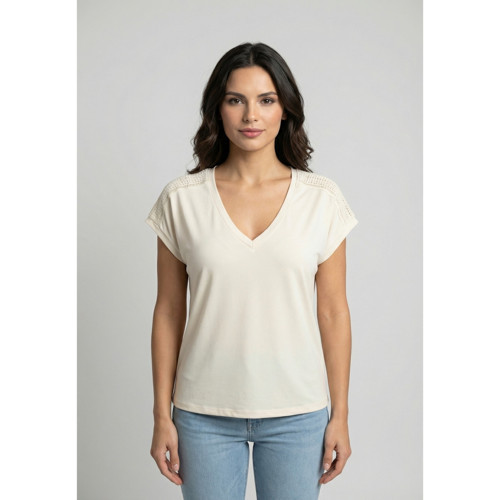 Onlfree Life S/S V-Neck Lace Top Jrs Kadın T-Shirt 15369294
