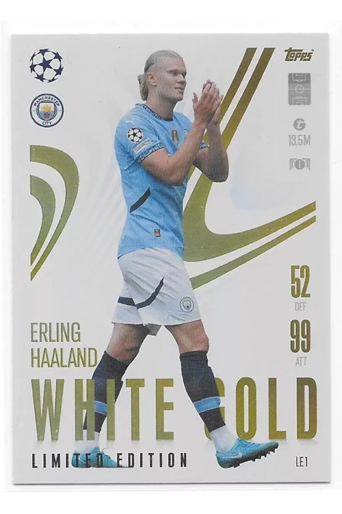 Match Attax Extra 2024 2025 Haaland White Gold Limited Edition Trading Card