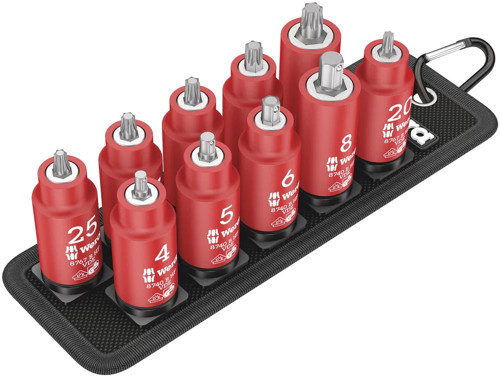 Belt B VDE 1 TORX® Uçlu Zyklop Yalıtımlı Lokma Bits Seti, 3/8" Soketli, Tutma Fonksiyonlu