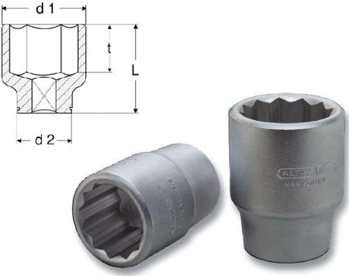15/16mm 3/4'' Lokma 12 Köşe