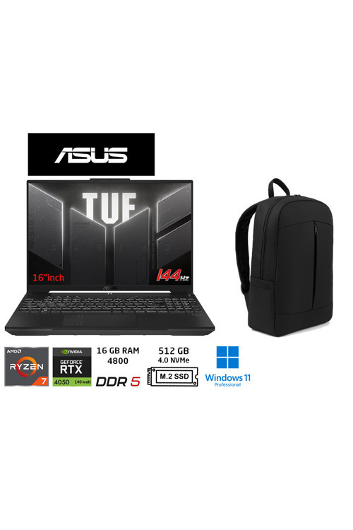 Tuf Gaming A16 Fa607Nug-Rl211 6Gbrtx4050 140W Ryzen7 7445Hs 16Gb 512Gb Ssd 16 Fhd+144Hz W11P+