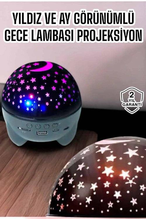 uygun Gece Lambası Projeksiyon Görünümlü Şarjlı Yıldızlı Yuvarlak popüler