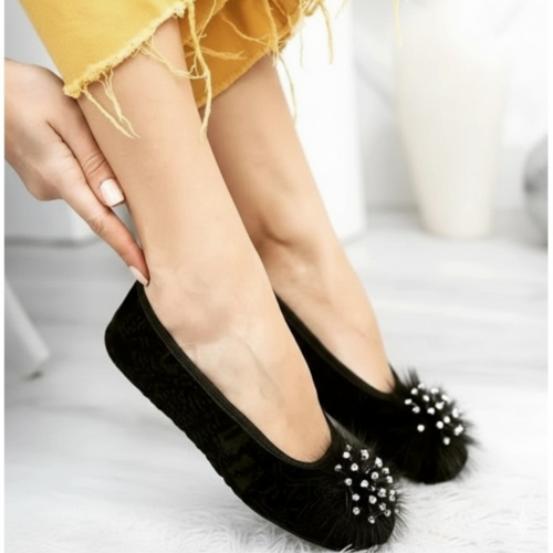 Siyah pırlanta ev babeti patik çeyizlik